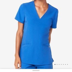 Figs Casma Scrub Top Royal Blue